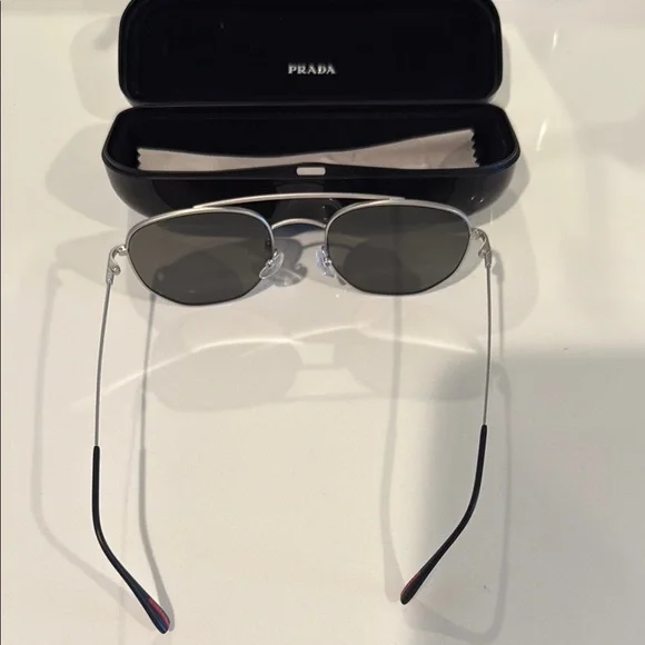 Prada Metallic Gray Sunglasses